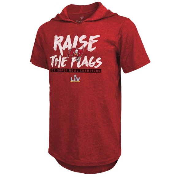Tom Brady Tampa Bay Buccaneers Fanatics Super Bowl Short Sleeve Hoodie T-Shirt - Picture 2 of 3